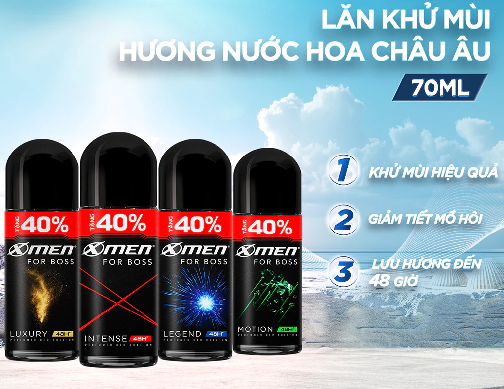  [Tặng thêm 40% dung tích] Lăn khử mùi X-Men For Boss 70ml - Hương nước hoa châu Âu 