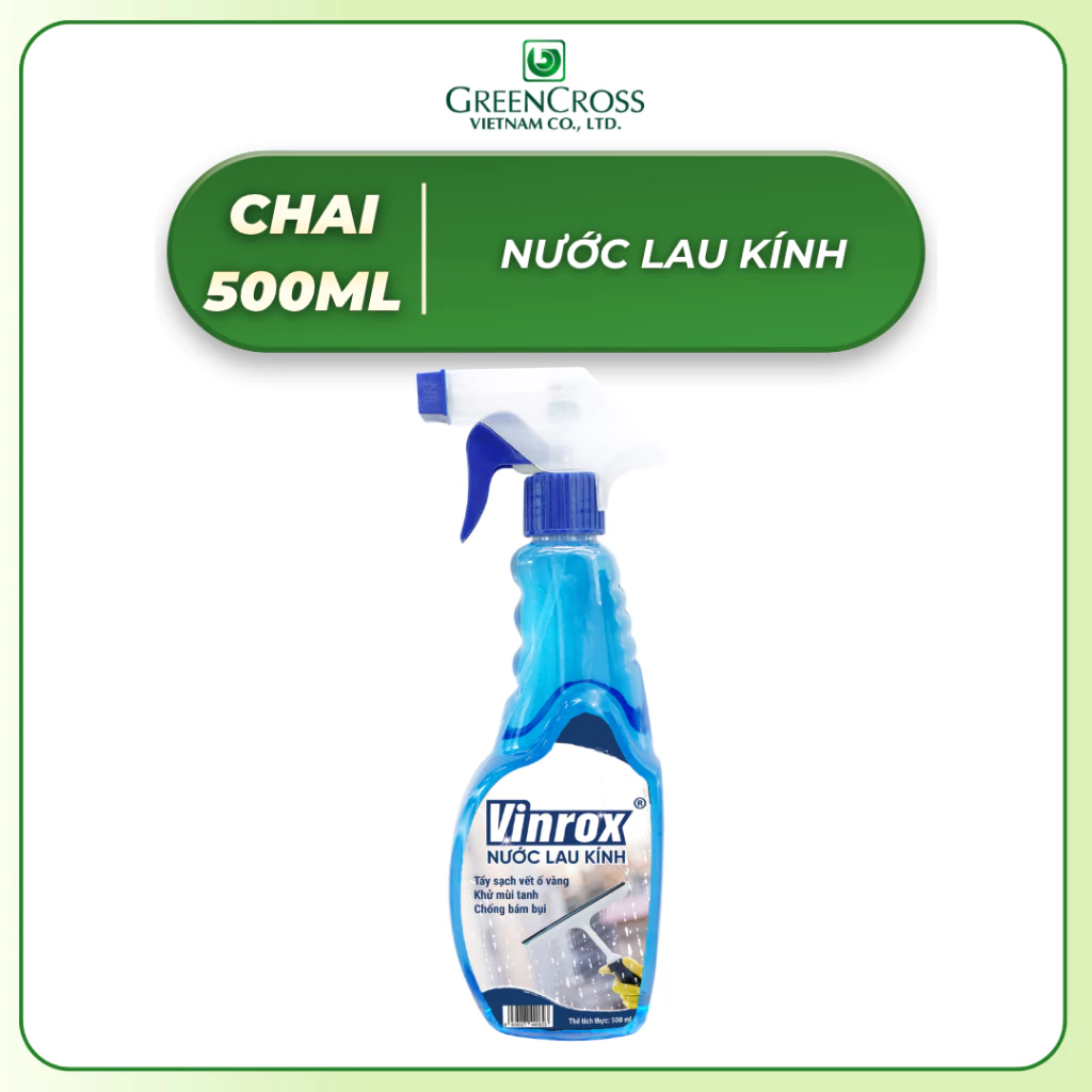  Nước Lau Kính VINROX 500ml – Sạch Bóng Không Vệt, Hương Tươi Mát, Làm Sạch Nhanh 