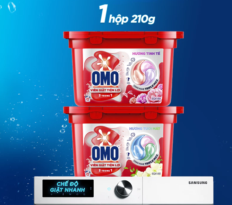  Hộp Viên Giặt Tiện Lợi OMO 210g 