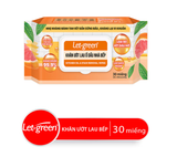  Khăn Ướt Lau Bếp LET-GREEN Sạch Ố Dầu, 30 Miếng/Bao 