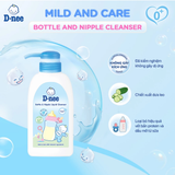  Nước rửa bình sữa D-nee, chiết xuất dưa leo, an toàn lành tính, khử khuẩn hiệu quả 500ml 