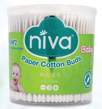  Hộp Tăm Bông 2 Đầu Kháng Khuẩn Cho Bé Niva Bhp2 – 400 Que, 100% Bông Tự Nhiên, An Toàn và Mềm Mại 