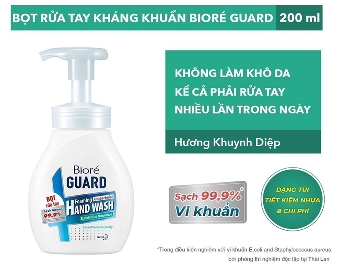  Biore Bọt Rửa Tay Kháng Khuẩn Guard – Hương Khuynh Diệp (Chai) 250ml 
