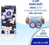  Khăn giấy treo tường cao cấp Vinda Prestige 4D 3 lớp 212 tờ 