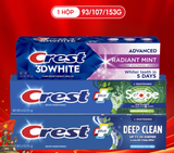  Kem Đánh răng CREST 93/107/153g/161g/323g 3D White/Plus/Complete trắng sáng, ngăn ngừa vôi răng (hộp đơn/hộp đôi) 
