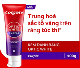  Kem Đánh Răng Colgate trắng răng Optic White Purple 100g công nghệ sắc tím, trung hòa ố vàng tức thì 