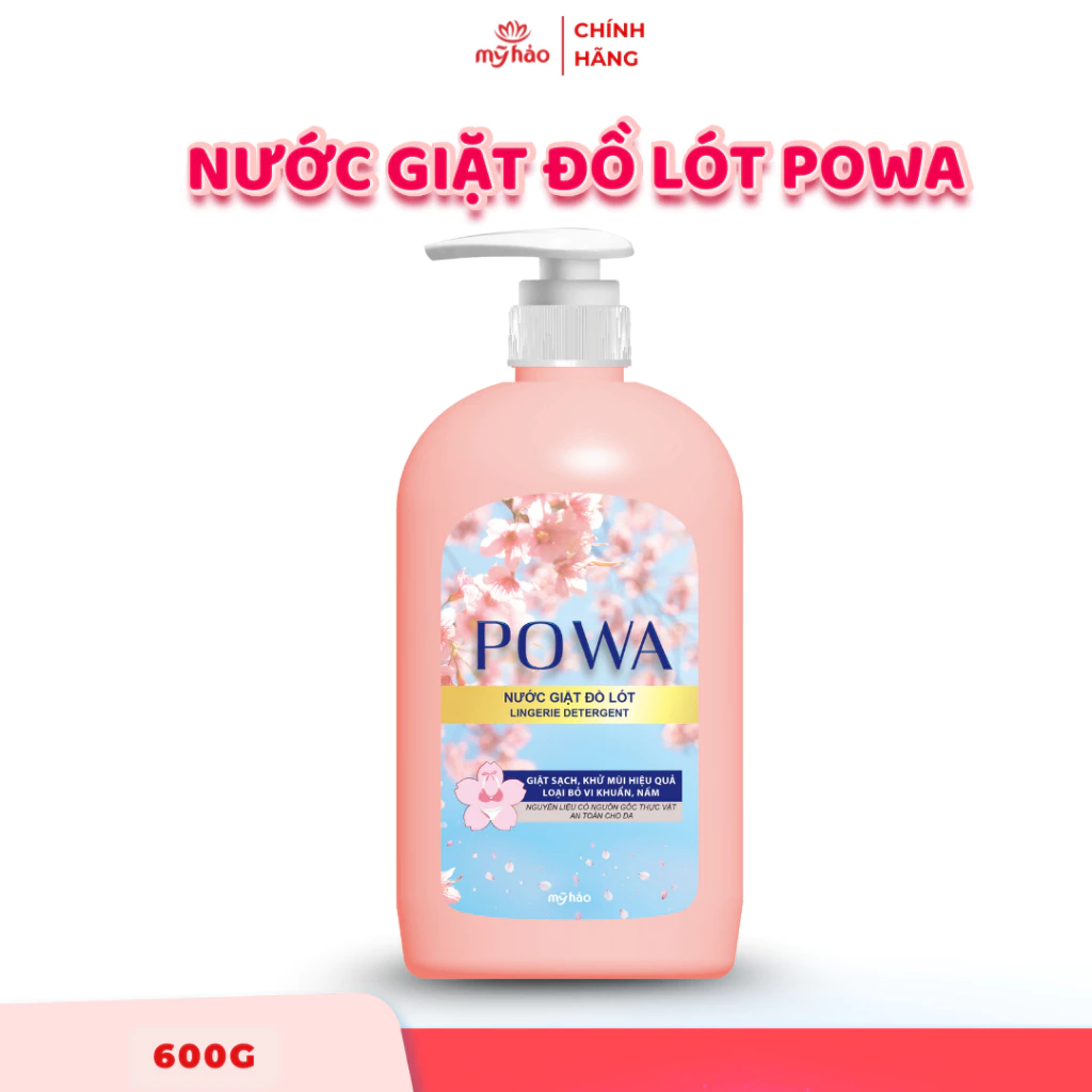 Nước Giặt Đồ Lót Thế Hệ Mới An Toàn Cho Da Nhạy Cảm POWA Thiên Nhiên Dịu Nhẹ Chứa AHA Chai 600g 