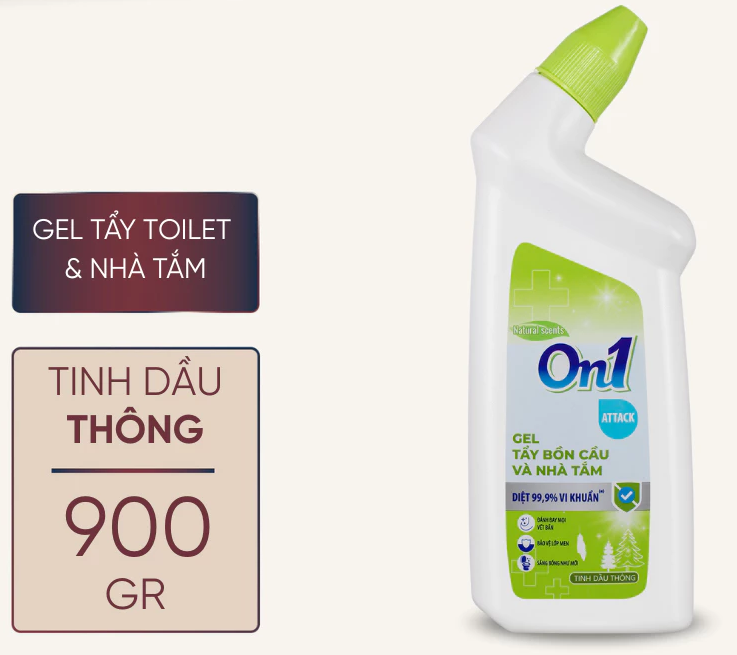  Gel tẩy bồn cầu và nhà tắm On1 500-900g giúp diệt khuẩn 99,9 %, tẩy ố, làm trắng nhà tắm, bồn cầu hiệu quả 