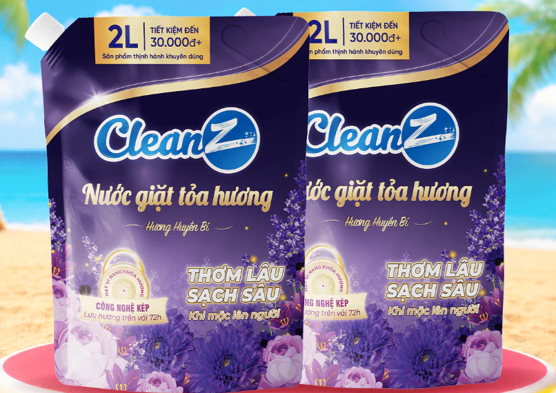  Combo Nước giặt xả tỏa hương CleanZ Công Nghệ Sạch Sâu 1 túi 2L + Tặng 1 túi 2L 