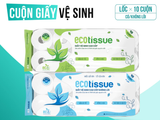  Giấy vệ sinh giấy cuộn cao cấp EcoWipes 3 lớp lốc 10 cuộn có lõi/ không lõi mềm dai thấm hút tốt 