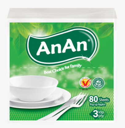  Khăn Ăn AnAn Pop-Up 3 Lớp   80 tờ 