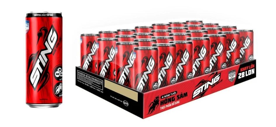  Nước Tăng Lực Sting Dâu 320ml/lon 