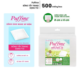  Bông Tẩy Trang Puffme Dạng Túi 6x8cm 500 Miếng/Bao 