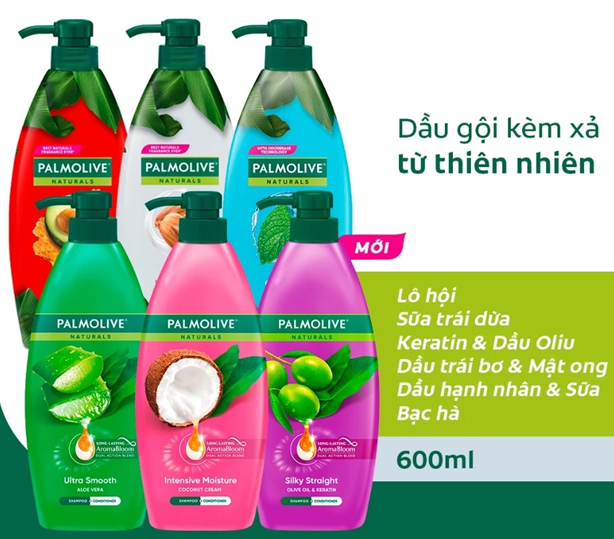  Dầu gội Palmolive kèm xả 2-trong-1 chiết xuất thiên nhiên 600ML 
