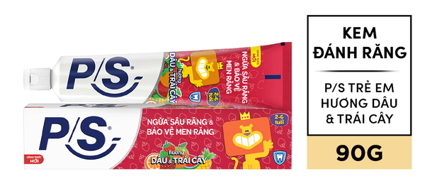  Kem đánh răng P/S 90g cho bé 2-6 tuổi , ngừa sâu răng và bảo vệ men răng 