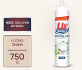  Nước rửa chén Lix Basic hương chanh 750gr - làm sạch dầu mỡ, khử mùi tanh 