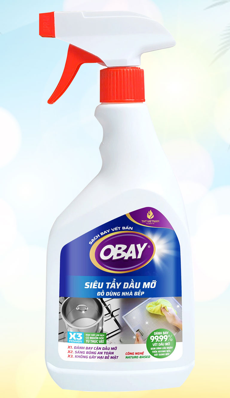  Siêu tẩy dầu mỡ OBAY 450ml (tẩy hút mùi nhà bếp, bếp gas, đáy xoong, mặt bếp….) 