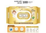  Khăn ướt cao cấp cho bé Nuna Gold 100 tờ không mùi - Vải rayon dày mềm dai tinh chất lô hội an toàn vệ sinh cho bé 