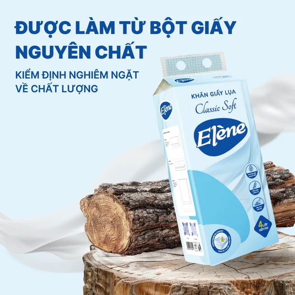  Khăn Giấy Lụa Rút Đáy Elene 250 Lần Rút 4 Lớp Mềm Mịn, Tiện Lợi, An Toàn (Giấy rút cỡ nhỏ) 