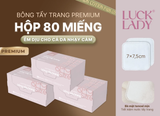  Bông tẩy trang Luck Lady cao cấp dạng hộp giấy 80 miếng/hộp, kích thước bông 7x7,5cm,mềm mịn, làm sạch da 