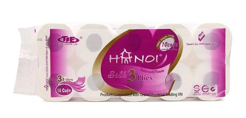  Giấy vệ sinh hà nội 3 lớp 10 cuộn có lõi 