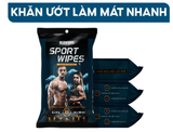  Khăn Ướt Sport Wipes ECOWIPES Gói 25 Tờ Tinh Chất Bạc Hà Làm Mát Phục Hồi Cơ Thể 