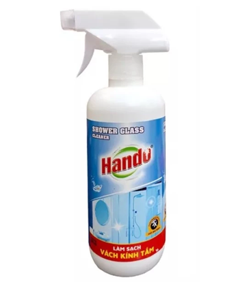  Chai xịt vệ sinh làm sạch canxi vách kính tắm Hando 570ml 