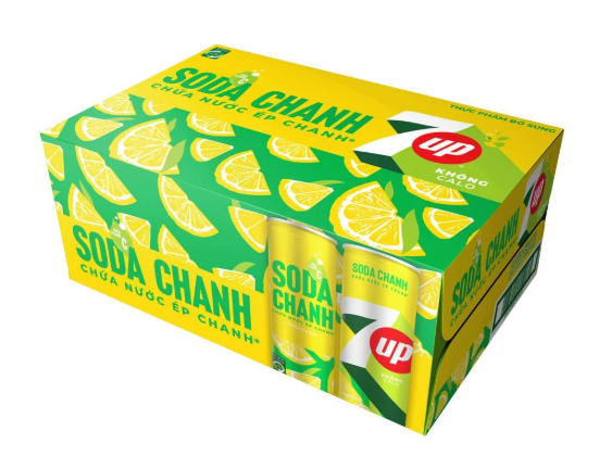 Nước Uống Có Gaz 7UP Soda Chanh Không Calo, Không Đường 320ml/lon 
