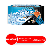  Khăn Ướt Lau Cơ Thể Wake-Up, 20 Miếng/Bao - Mát Lạnh, Sảng Khoái 