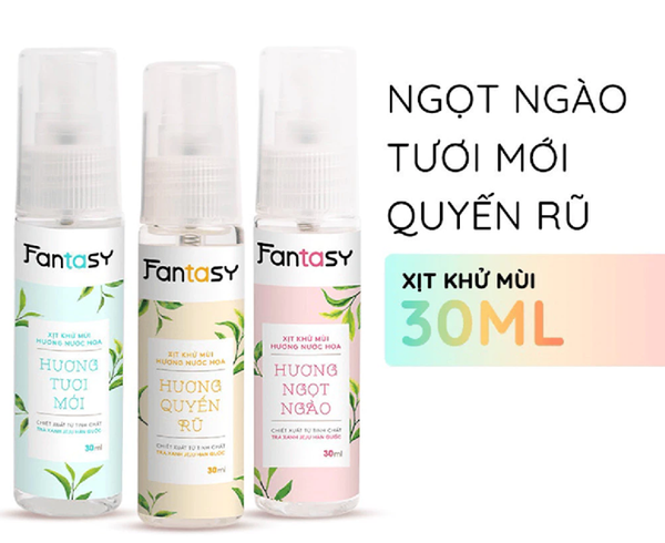  Xịt Khử Mùi Hương Nước Hoa FANTASY Giúp Da Sáng Mịn, Mờ Thâm 30ml 