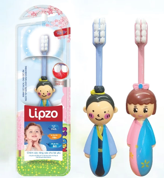  Bàn Chải Đánh Răng Trẻ Em LIPZO Kids S3 – Lông Chỉ Tơ Nha Khoa Mềm Mại Cho Bé Từ 2 Tuổi 