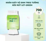  Khăn Giấy Vệ Sinh Treo Tường Rút Kéo LET-GREEN, 700 Tờ/Bao, 2 Lớp/Tờ 