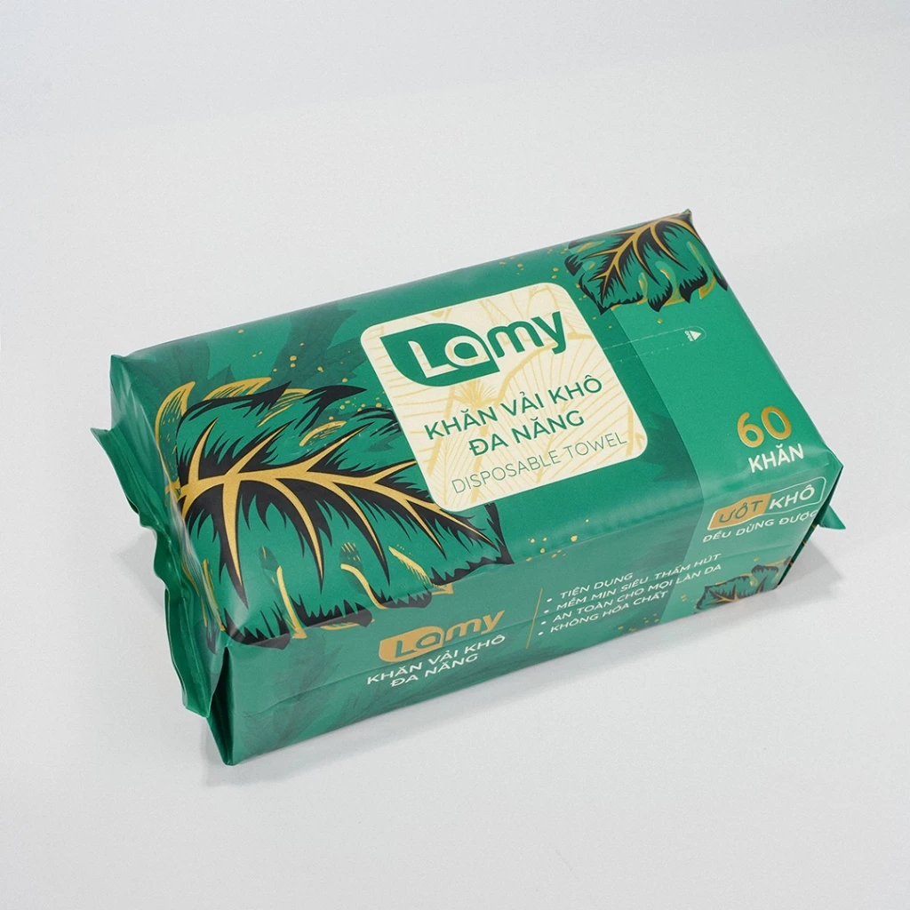  Khăn vải rút khô đa năng Lamy gói 60 tờ không mùi 