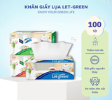  Khăn Giấy Lụa LET-GREEN 100 Tờ/Hộp, 2 Lớp/Tờ, Hương hoa 
