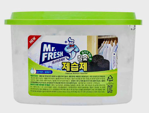  Bình hút ẩm than hoạt tính khử khuẩn Mr Fresh - Korea 256g (Dùng hút ẩm cho tủ quần áo, tủ giày, tủ đựng máy ảnh) 