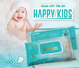  Khăn giấy ướt cao cấp Happy Kids gói 100 tờ không mùi 