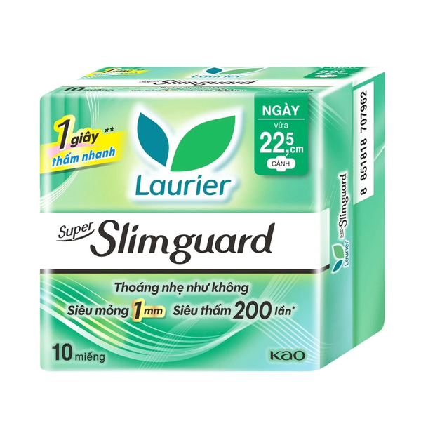 Băng vệ sinh Laurier siêu mỏng bảo vệ 1mm 22.5cm 10 miếng 
