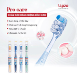  Bàn Chải Đánh Răng Lipzo ProCare Cao Cấp Lông Tơ Xoắn Kép & Tynex Chải Sạch Sâu, Êm Dịu Nướu 