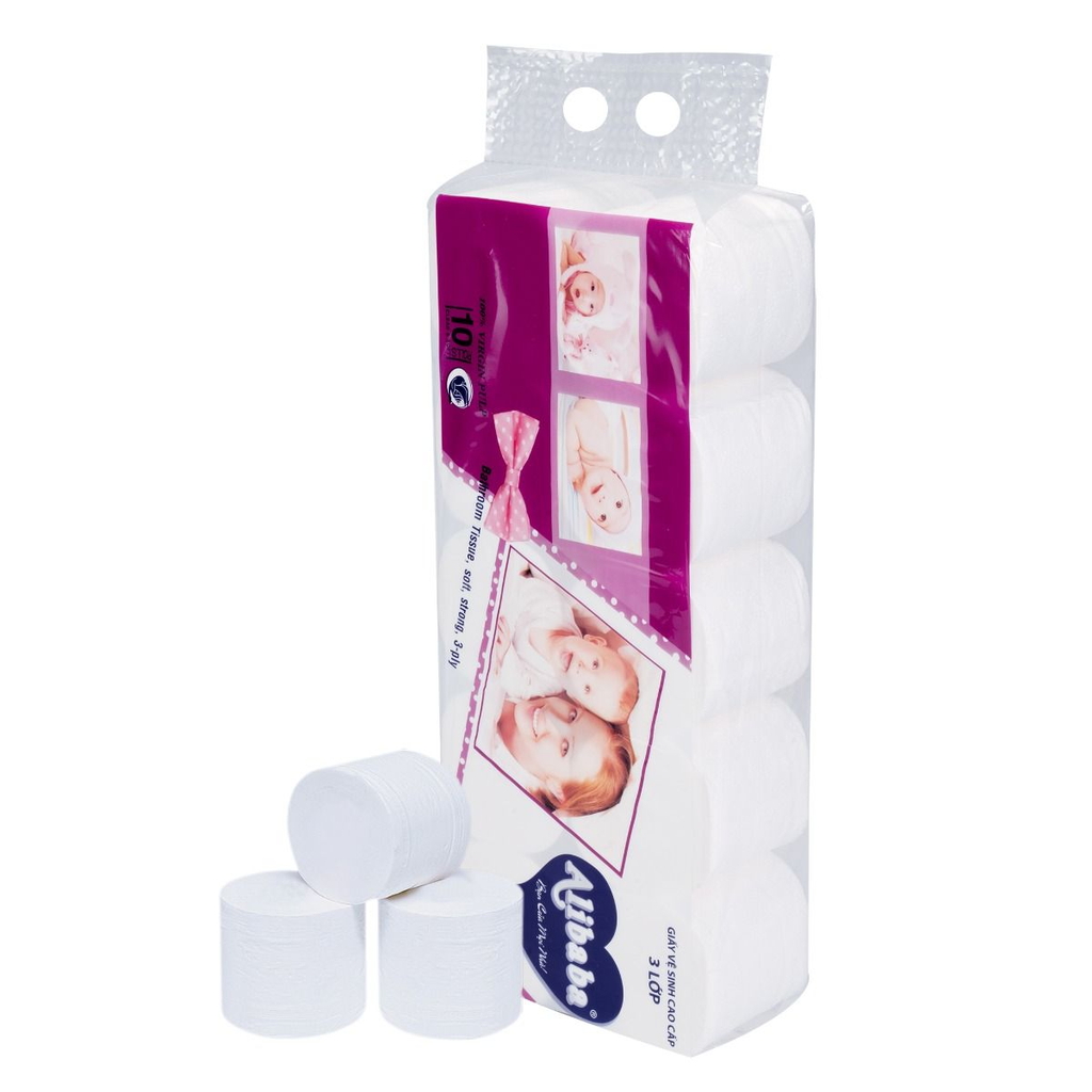  Giấy vệ sinh Alibaba mẹ và bé không lõi 10 cuộn/lốc 