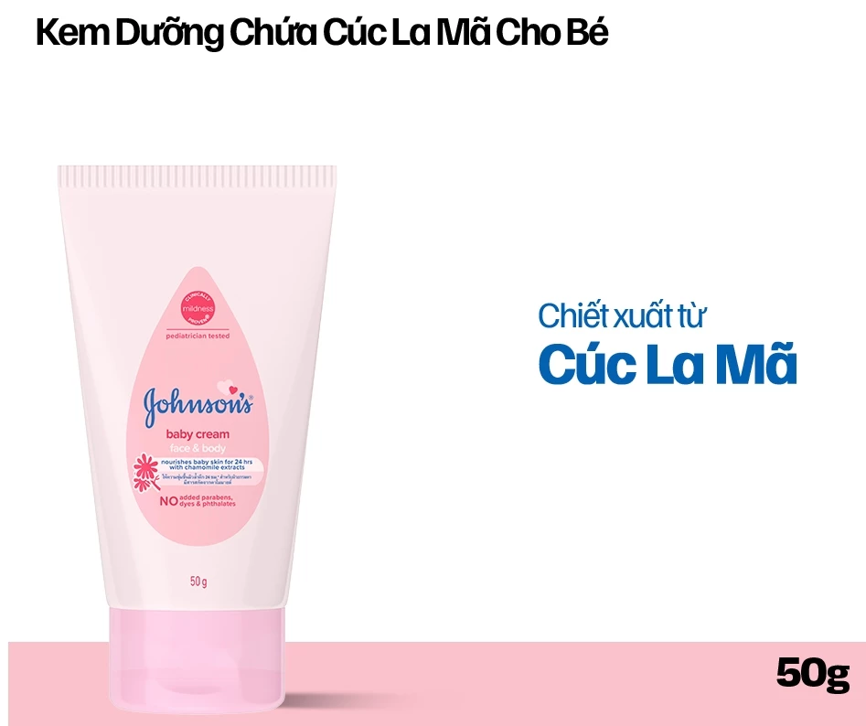  Kem dưỡng da chứa cúc La Mã Johnson's Baby Cream 50g 