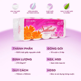  Giấy vệ sinh Silkwell Tím cao cấp 10 cuộn 3 lớp có lõi siêu mềm mịn không tẩy trắng 