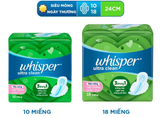  Băng Vệ Sinh WHISPER Ultra CLean Mặt Lưới Cho Ngày Thường 24cm - Gói 10-18 Miếng 