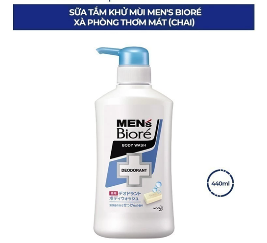  Sữa Tắm Khử Mùi Men's Biore - Xà Phòng Thơm Mát 440ml 