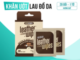  Hộp 20 gói khăn ướt lau giày da túi da ví da siêu tốc Leather EcoWipes gói 25 tờ hương quế 
