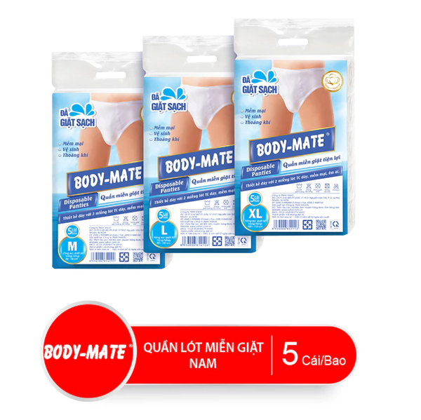  Quần Lót Miễn Giặt Tiện Lợi BODY-MATE Nam, 5 Cái/Bao - Quần Lót Nam 