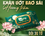  Khăn ướt bao sái lau bàn thờ Lamy gói 30 tờ Hương Trầm 