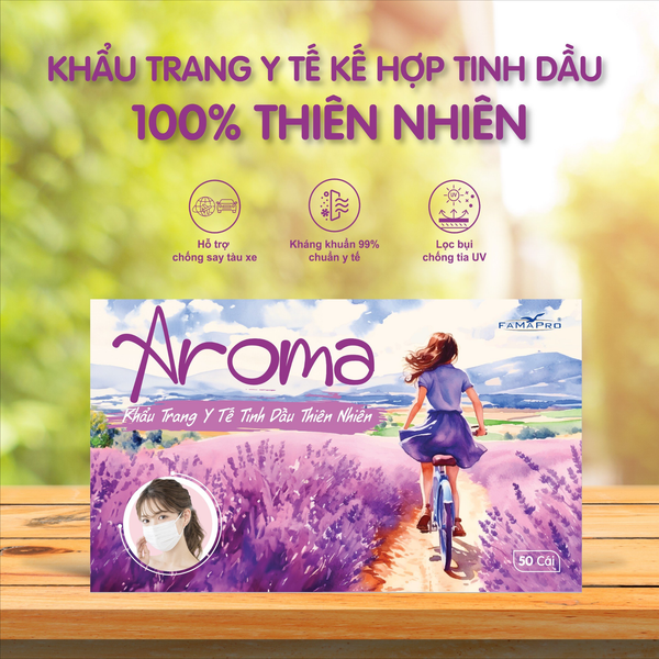  Khẩu trang tinh dầu Aroma  Famapro 50 cái / hộp 