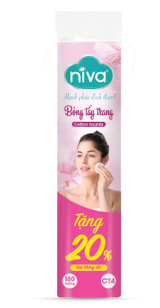  Bông Tẩy Trang Tròn Niva CT4 Cao Cấp 180 Miếng Bông Tự Nhiên Mềm Mại Tẩy Trang Dưỡng Da 2 Trong 1 