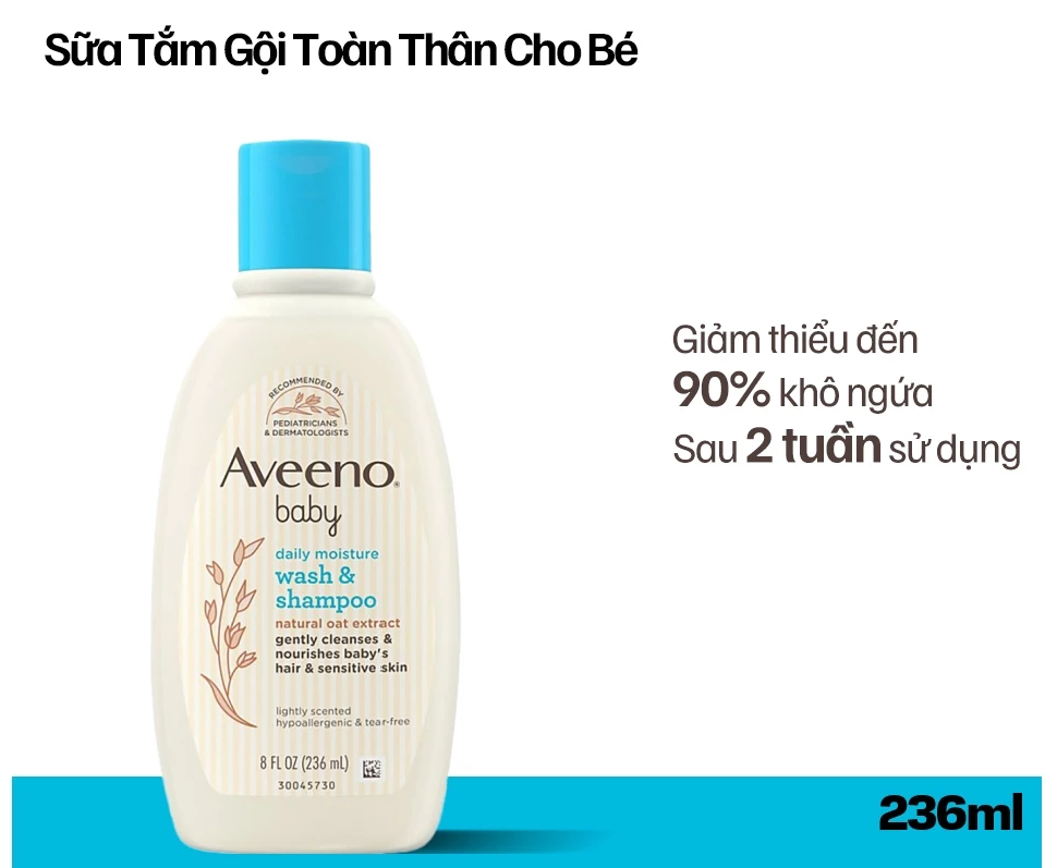  Sữa tắm gội toàn thân Aveeno baby 236ml 