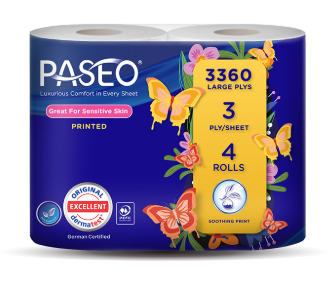  Giấy vệ sinh Paseo 4 cuộn 3 lớp (có in) 